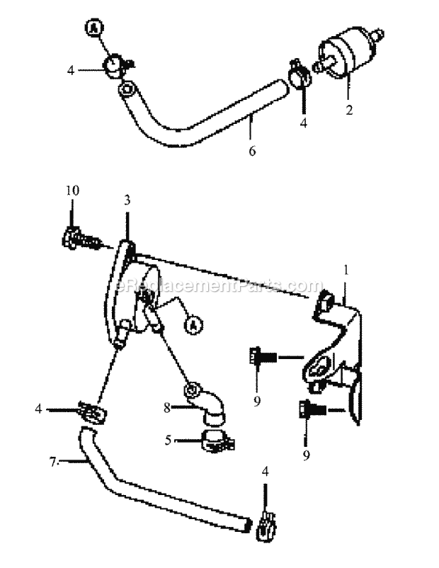 Fh680v-As01 Fuel Delivery System Diagram and Parts List for M60-KW 53AB5DBX150-23-HP Cub Cadet Lawn Tractor